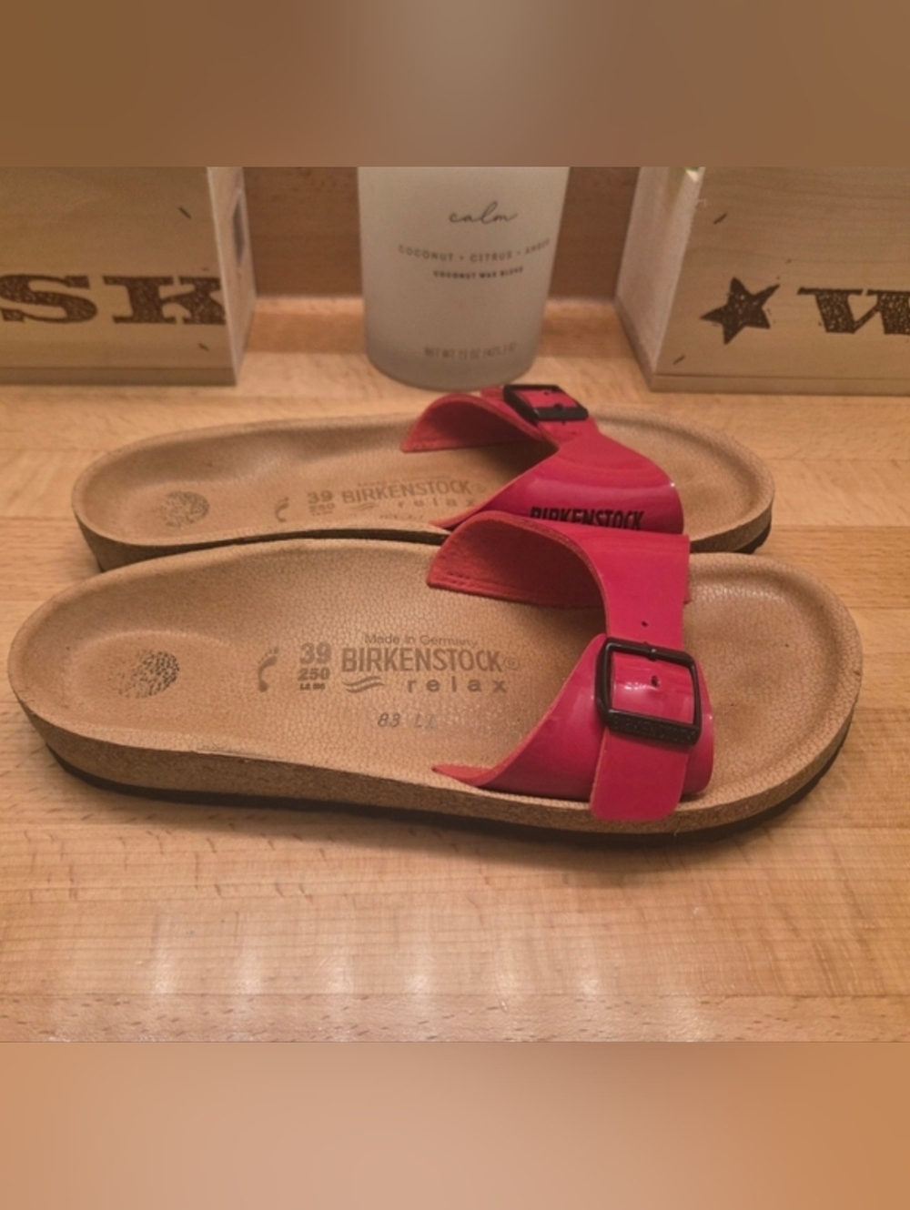 Birkenstock Relax Madrid Sandals Pink/Fuchsia Patent Womens Size 39